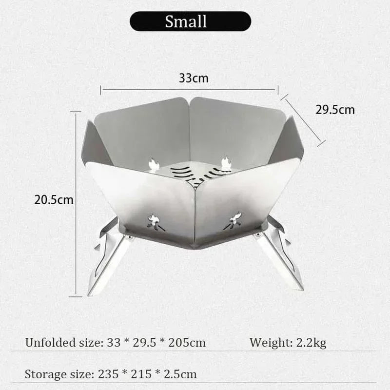 Camping Brazier Folding Bonfire Stove Portable Firewood Burner Campfire Furnace Outdoor Fire Wood Stove Burner Heater