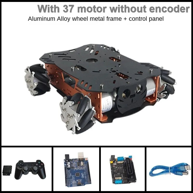10-25Kg Load RC Tank Metal Mecanum Wheel Robot Car for Arduino Robot DIY Kit with 12V Encoder Motor Ps2 UNO Programmable Robot