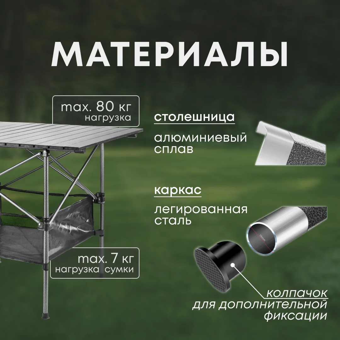 Outdoor Folding Table Chair Camping Aluminium Alloy Picnic Table Waterproof Durable Folding Table Desk For 95*55*68cm 70*70cm