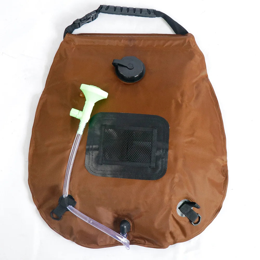 Solar Shower Bag 20L Outdoor Solar Heating Premium Camping Shower Bag Hot Water Temperature 45°C with Removable Hose Shower Head