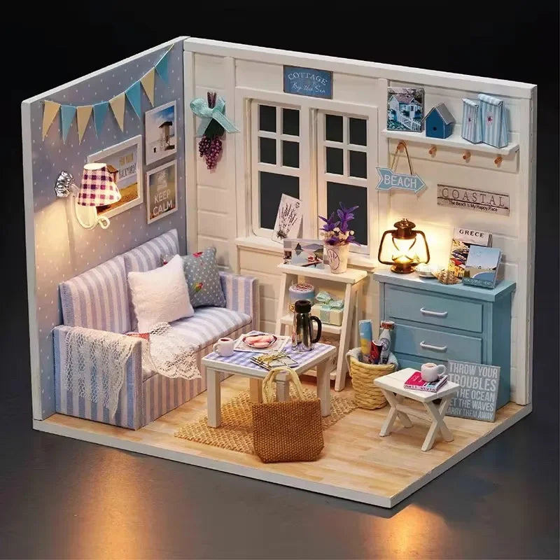 Diy Dollhouse Kit Diy Housedollhouse Miniature Furniture Mini House Children's Toy Gift Diy Dollhouse Wooden Toys for Girls