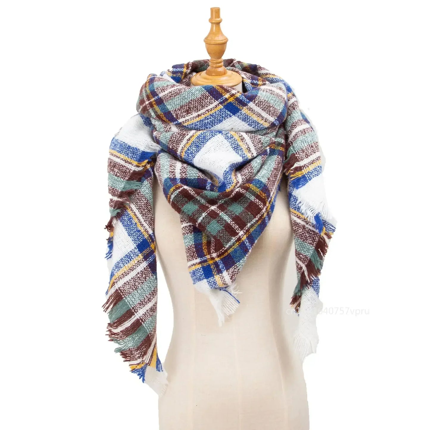 Newest Designer Scarf women luxury Plaid Scarves Shawls Brand Knitted Cashmere Bufandas Invierno Mujer Fashion Bandana Wrap