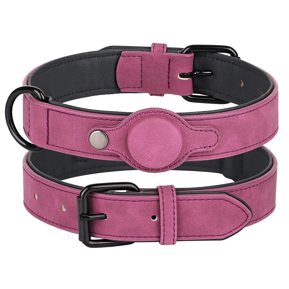 GPS Tracker Dog Collar PU Leather Dog Collars Anti-lost Pet Pug Chihuahua Necklace Adjustable for Small Medium Large Dogs