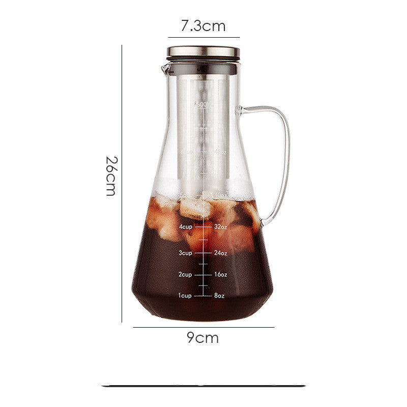 Glass Coffee Pot Mocha Cold Brew Cafetera Filter Coffee Pot Leakproof Thick Glass Tea Infuser Percolator Tool Espresso Maker