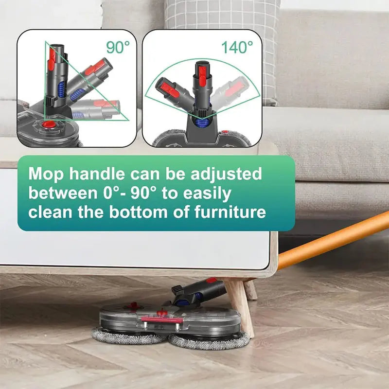 Electric Mop Head Kit For Dyson V7 V8 V10 V11 V15Gen5 Vacuum Cleaner Part Mop Attachment With Water Reservoir Cleaning Rag Cloth