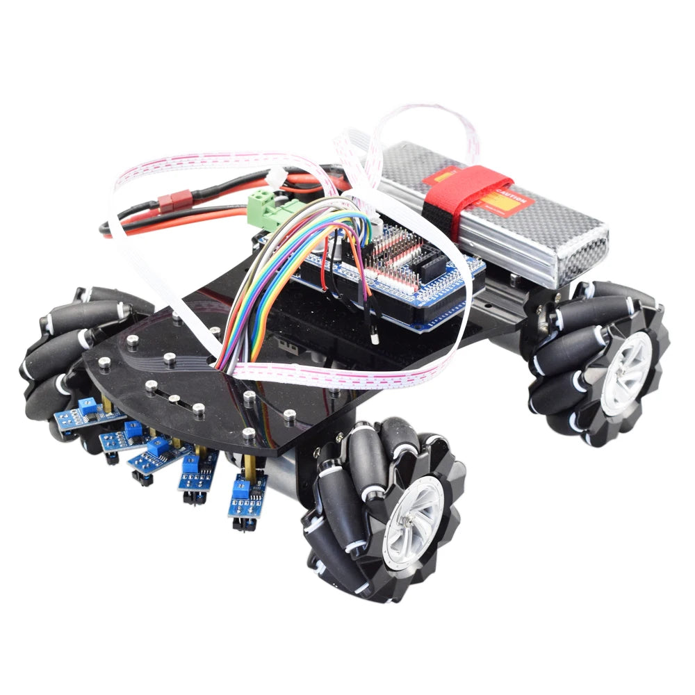Line Tracking Smart RC Mecanum Wheel Robot Car Omni-Directional for Arduino with 12V Encoder Motor DIY Project STEM