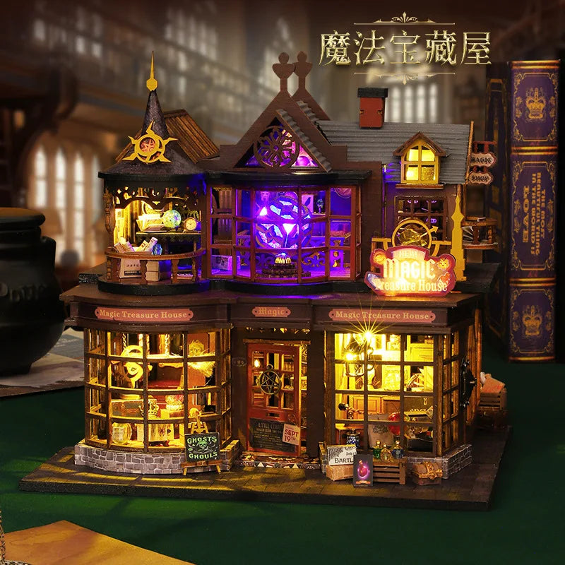 2014 DIY Doll House Wooden Miniature Building Kits  Dollhouse Furniture Accessories Toys for Children Birthday Christmas Gifts