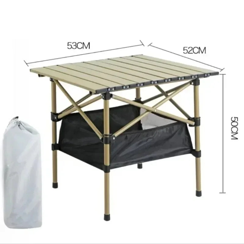 Outdoor Camping Table with Easy Carrying Bag Lightweight for Self-Driving Trips Portable Egg Roll Long Table Picnic Folding Desk