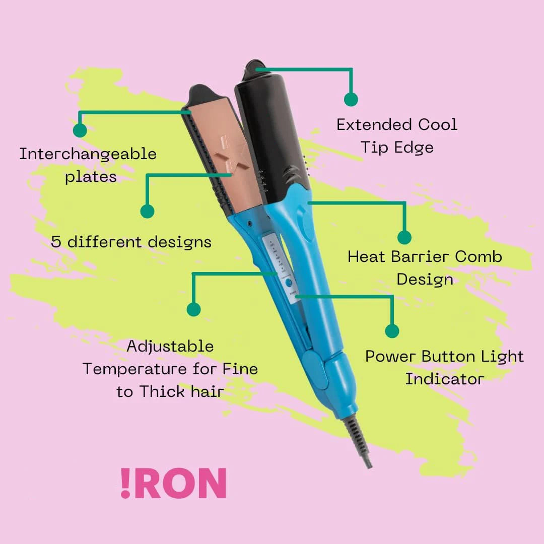 3D Hair Stamper Crimping Iron for Volume Hair Straightener & 3D Image Hair Imprinting Iron Perfect Hot Tool for Art Crimper Iron