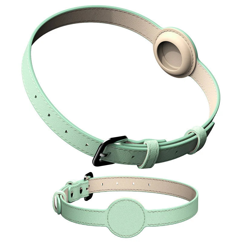For Apple Airtag Protective Tracker Waterproof Pet Dog Anti-lost Positioning Silicone PU Collar Anti-lost Pet Cat Dog Collar