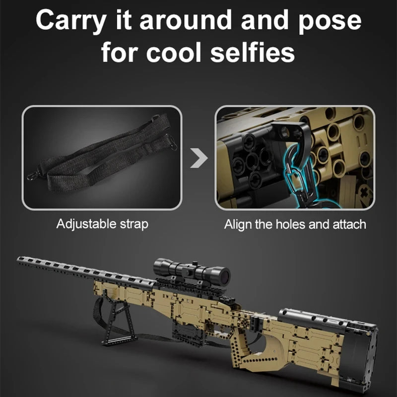 Cada 979Pcs City Technical  Police Military Weapon Sniper Rifle Building Blocks WW2 For Assault Rifle Bricks Toys for Kids Gifts