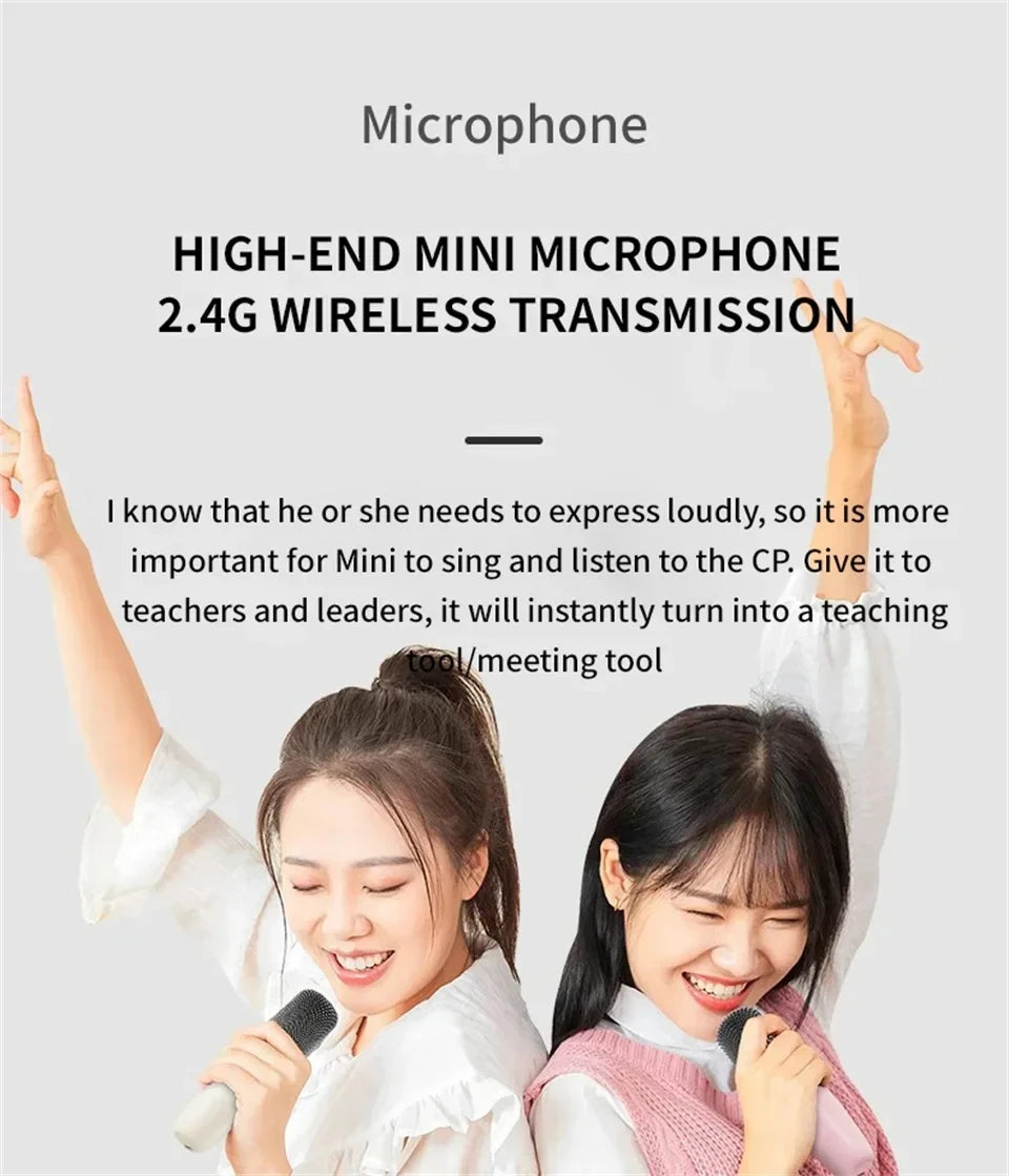 Karaoke machine Portable Bluetooth 5.3PA speaker system 2 unlimited microphones for family singing children Christmas gift HiFi