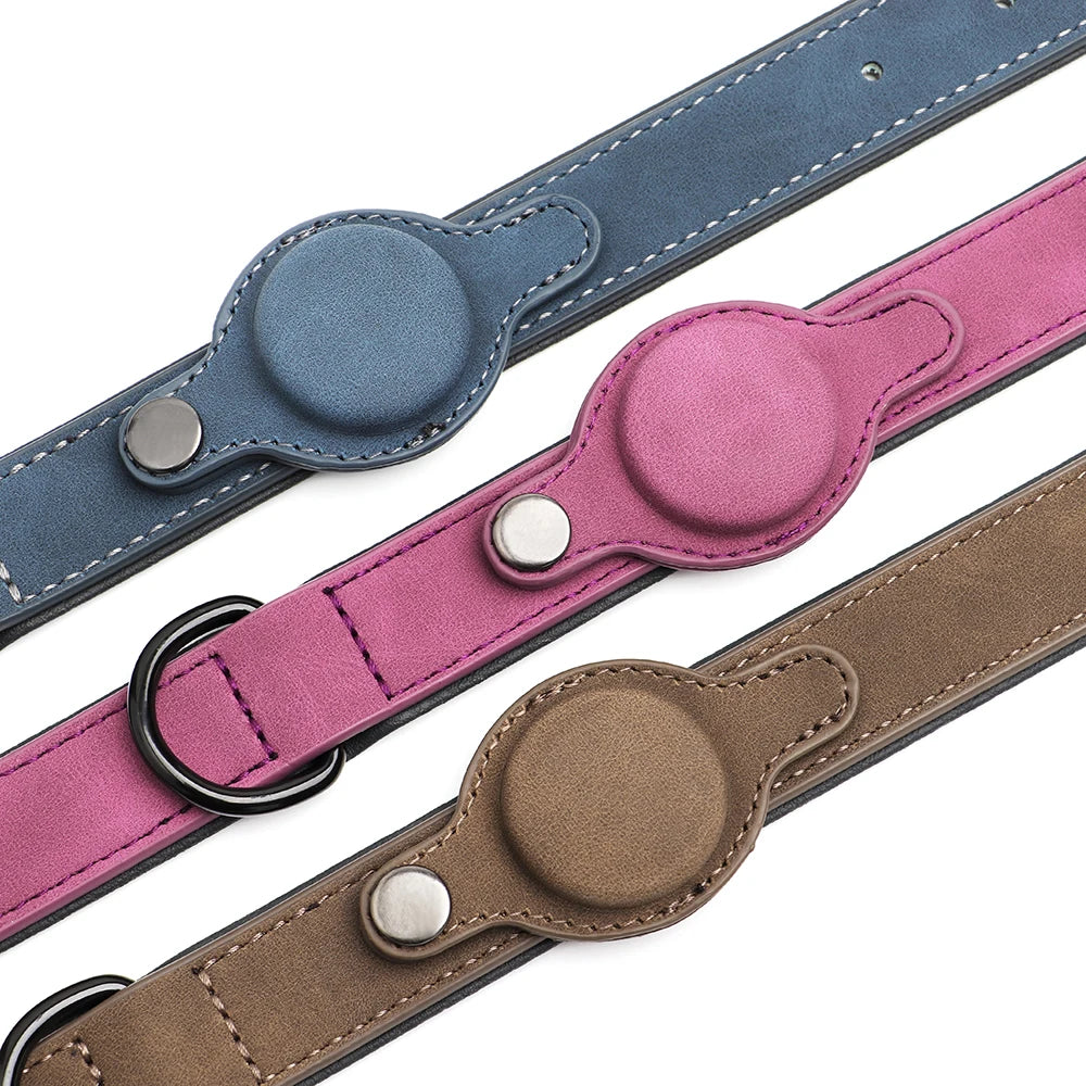 GPS Tracker Dog Collar PU Leather Dog  Collars Anti-lost Pet Pug Chihuahua Necklace Adjustable for Small Medium Large Dogs