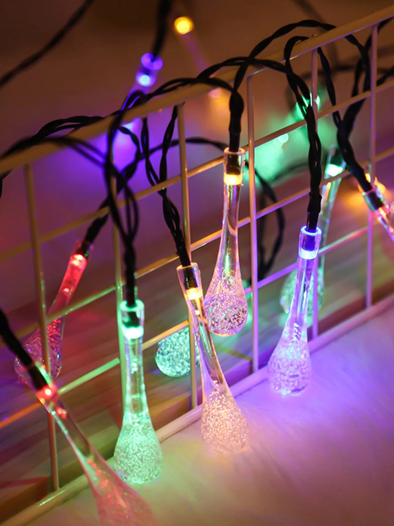 Water droplets Solar String Lights 5/7M  Waterproof Outdoor Decoration garland Fariy Lights Christmas Wedding party Garden