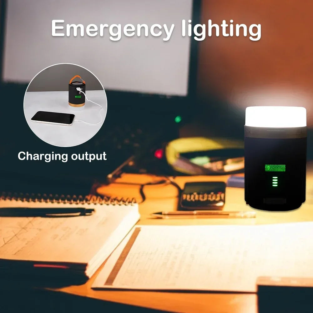 USB Rechargeable LED Camping Lantern Remote Control Portable Camping Torch with Strong Magnet Outdoor Emergency Lantern 4800Mah