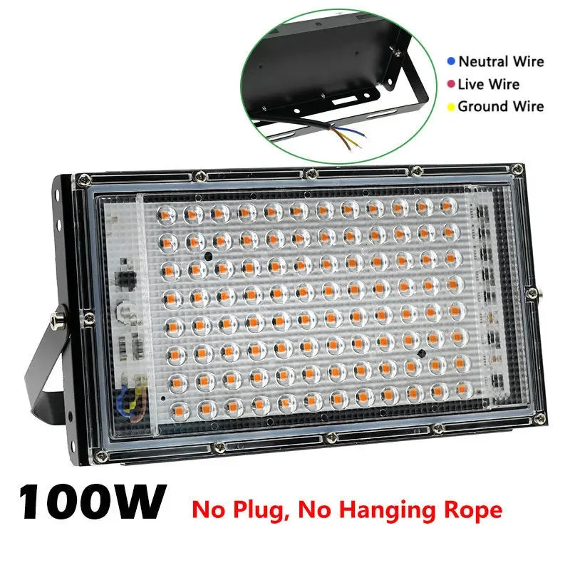 Lamp For Plants Full Spectrum Led Grow Light 220V 50W 100W 200W 300W Phyto Lamp For Greenhouse Hydroponic Plant Growth Lighting