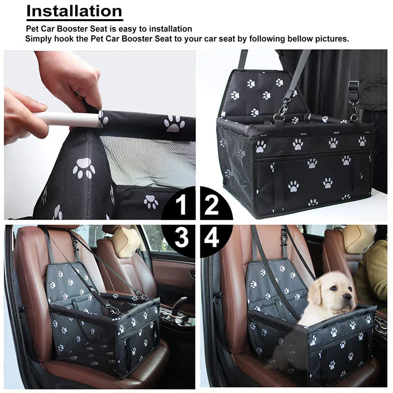 High Quality Pet Dog Car Booster Seat Pet Mesh Puppy Safety Belt Stable Foldable Travel Pet Dog Car Seat Booster Basket
