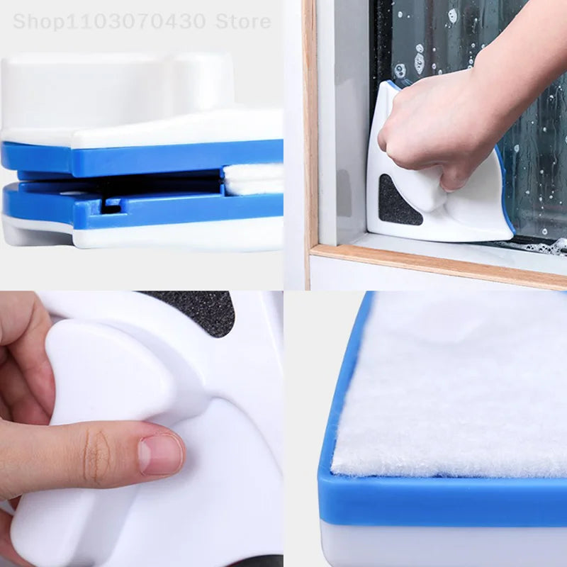 Glass Brush Double Side Cleaner Brush Magnetic Glass Window Cleaning Wiper For For High-Rise Double Glazing Cleaning Tool
