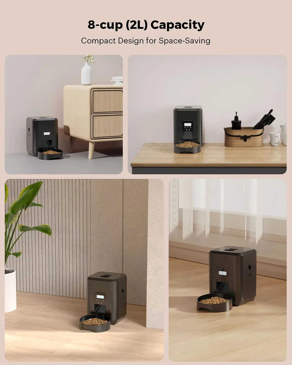 New 2L pet feeder, smart food dispenser for cats and dogs, regular and quantitative feeding of pets, scientific feeding supplies