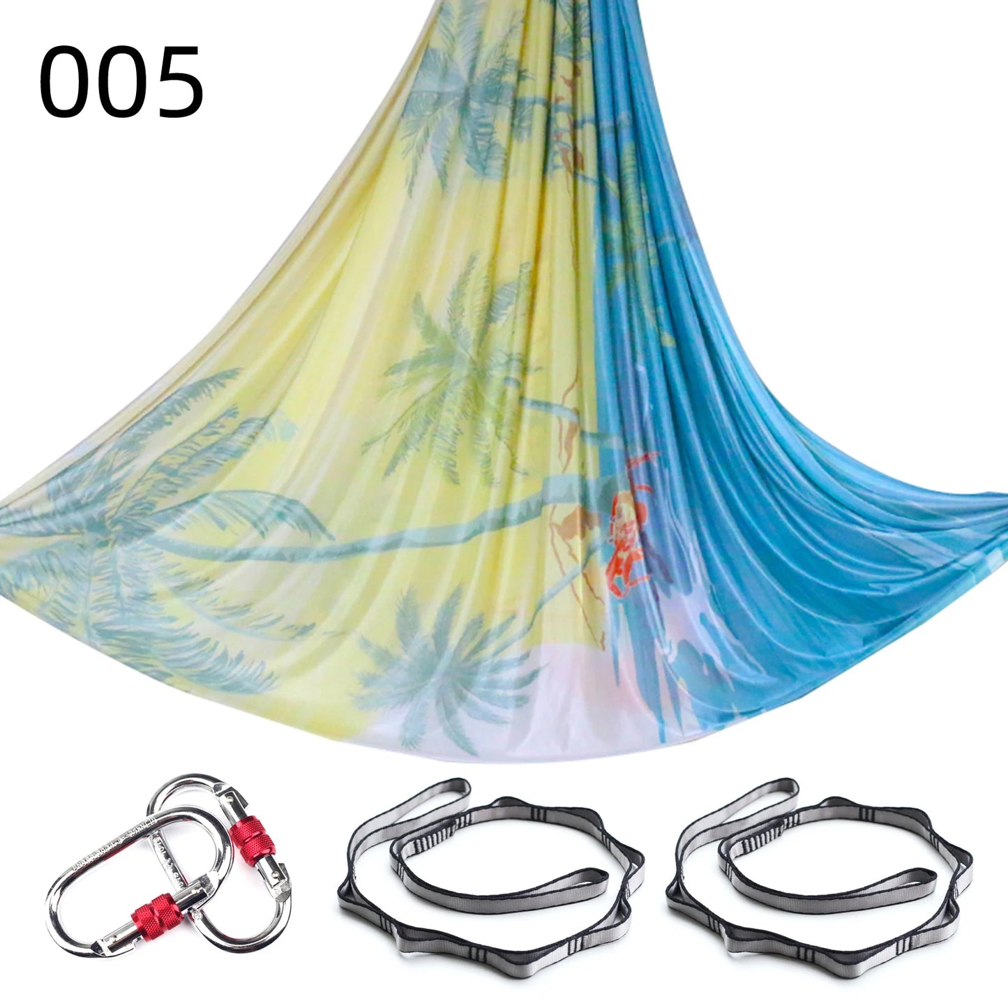 NEW 2024 Color 5m Aerial Yoga Hammock Set Gradient Style-1 Aerial silks Yoga Fitness Stretch Belt For GYM Indoor Yoga Studio