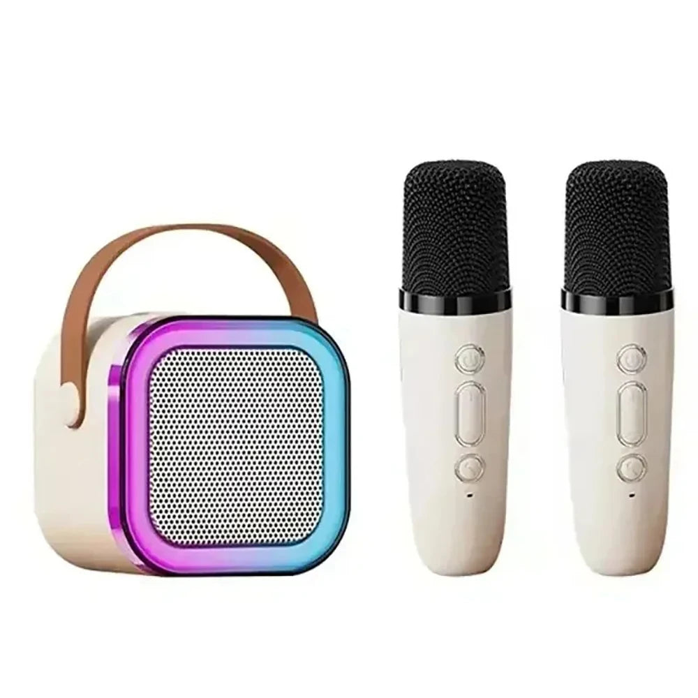 K12 Karaoke Machine Mini Portable BlueTooth Karaoke Speaker with 2 Wireless Microphones Birthday Speaker System Children's Gifts