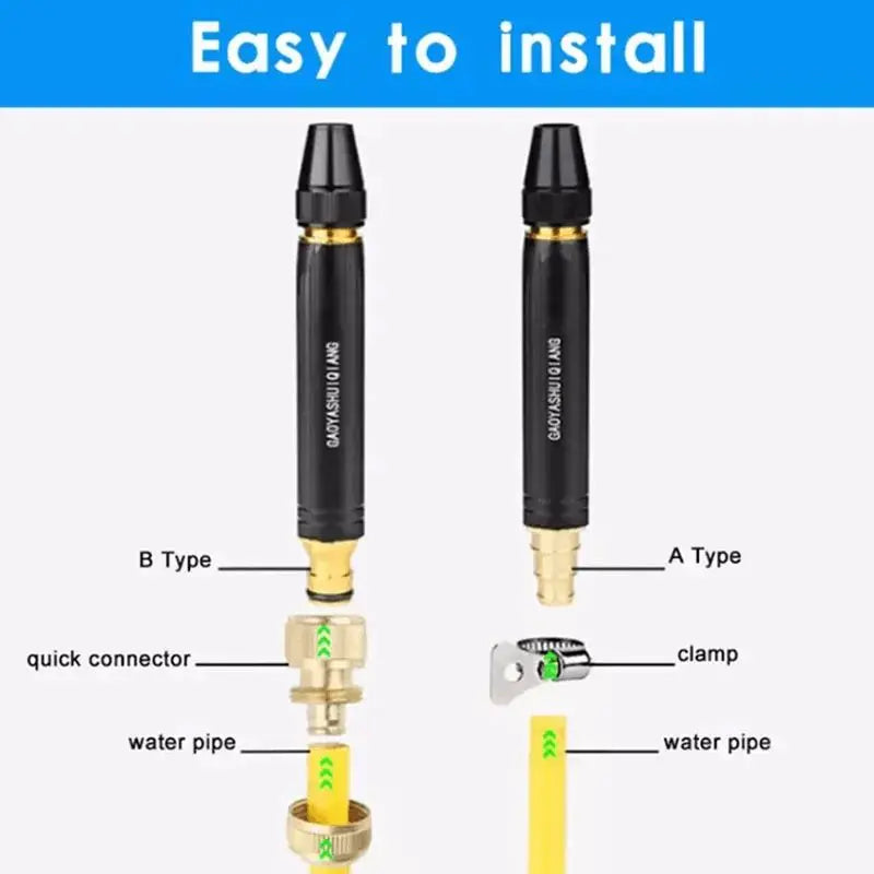 High Pressure Washing Water Gun Adjustable Nipple Type Portable Direct Spray Car Wash Nozzle Home Garden Shower Water Gun Tools