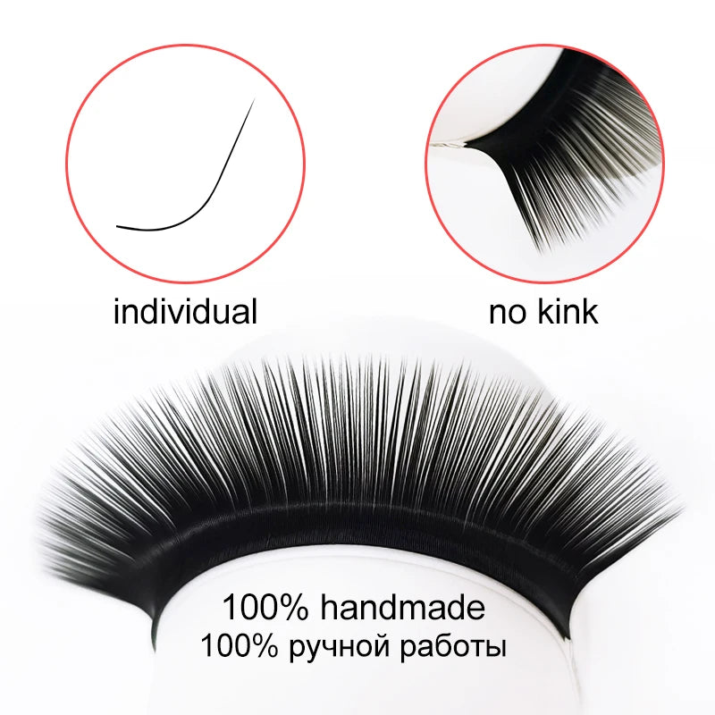 M Curl Eyelashes Extensions Artificial Mink False Eyelash Soft Natural Makeup Lash Extension Black Matte For Professionals