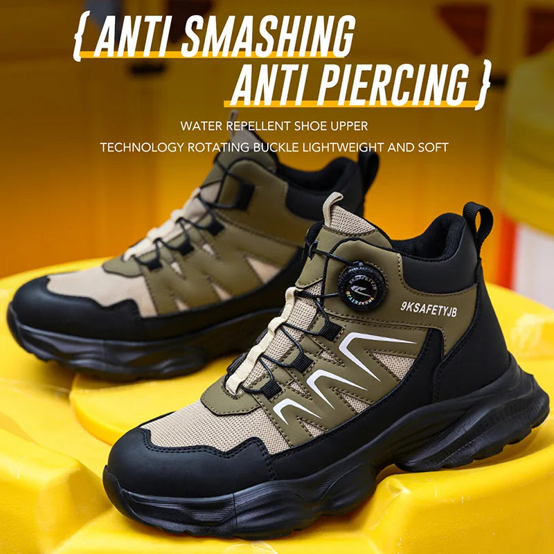 Steel Toe Hiking Work Boots Safety Shoes Non Slip Work Shoes Indestructible Men Puncture-Proof Sneakers Male Footwear Shoes