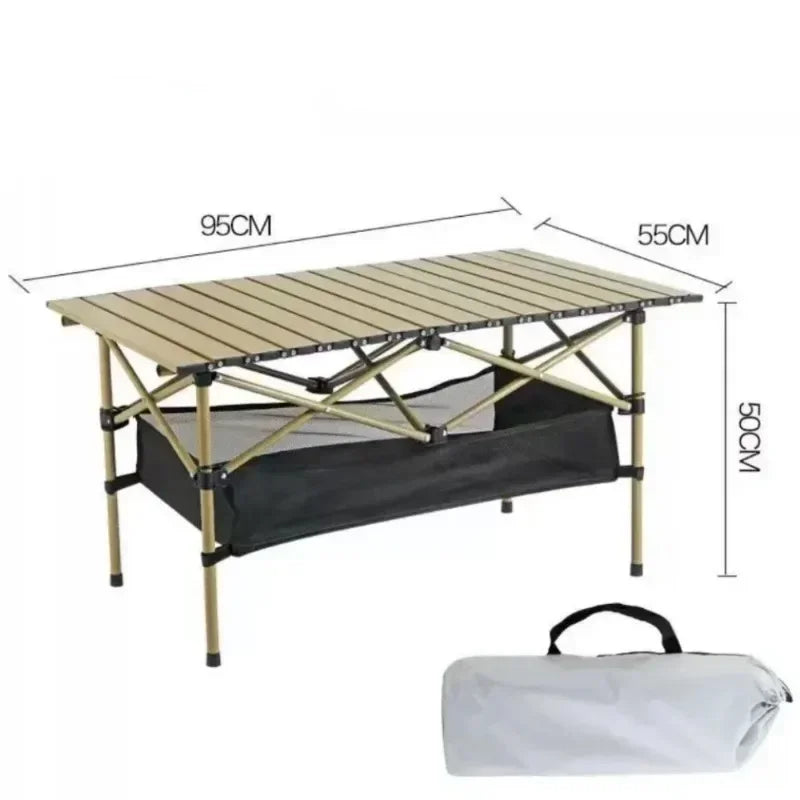 Outdoor Camping Table with Easy Carrying Bag Lightweight for Self-Driving Trips Portable Egg Roll Long Table Picnic Folding Desk