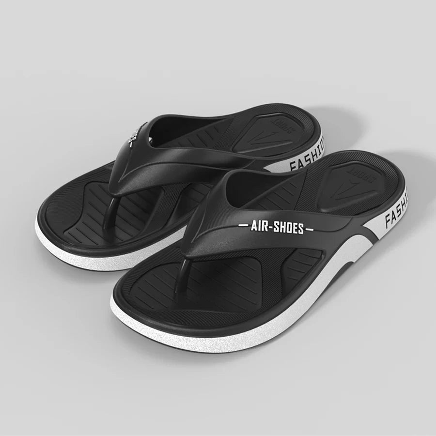 Fashion Men's Flip-flops Shoes Summer Outdoor Casual Beach Slippers PVC Soft-soled Non-slip Flip Fop Couple Home Bathroom sandal