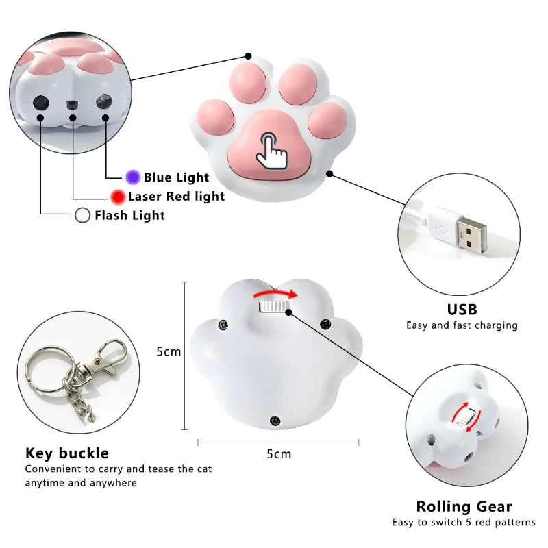 Pet Cat Toys USB Rechargeable Multifunctional Pets Laser Toy for Cats Interactive Funny Kitten Training Laser Toy Pet Supplies