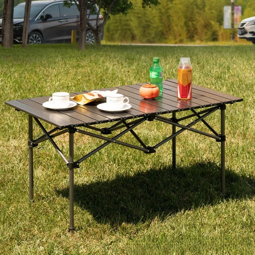 Outdoor Camping Table with Easy Carrying Bag Lightweight for Self-Driving Trips Portable Egg Roll Long Table Picnic Folding Desk