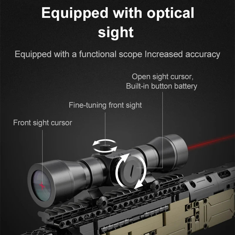 Cada 979Pcs City Technical  Police Military Weapon Sniper Rifle Building Blocks WW2 For Assault Rifle Bricks Toys for Kids Gifts