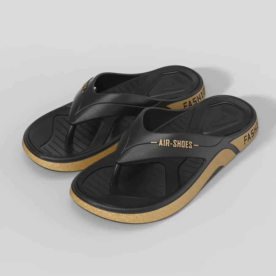 Fashion Men's Flip-flops Shoes Summer Outdoor Casual Beach Slippers PVC Soft-soled Non-slip Flip Fop Couple Home Bathroom sandal