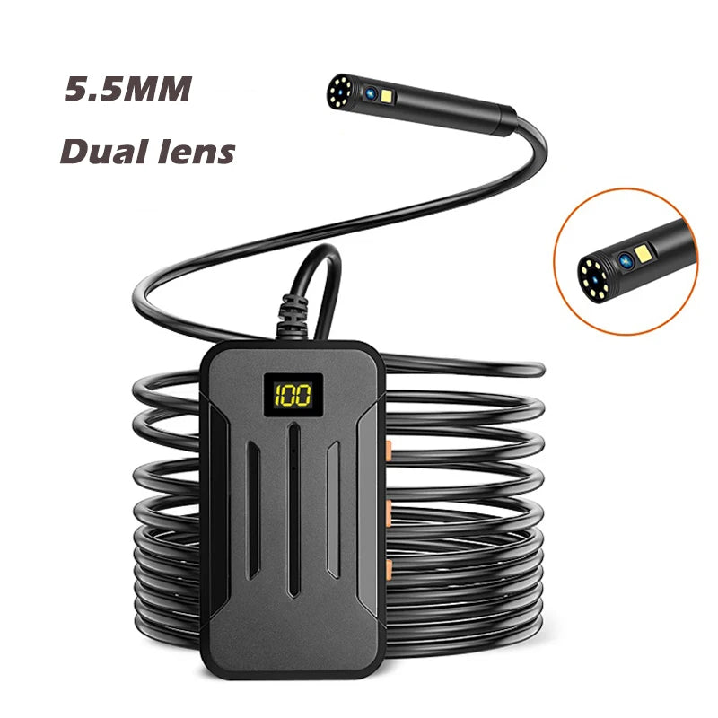 Industrial WIFI Endoscope HD1080P Single Dual Lens Camera 8MM/5.5MM/3.9MM Car Inspection Borescope IP68 Waterproof 2600mAh LEDs