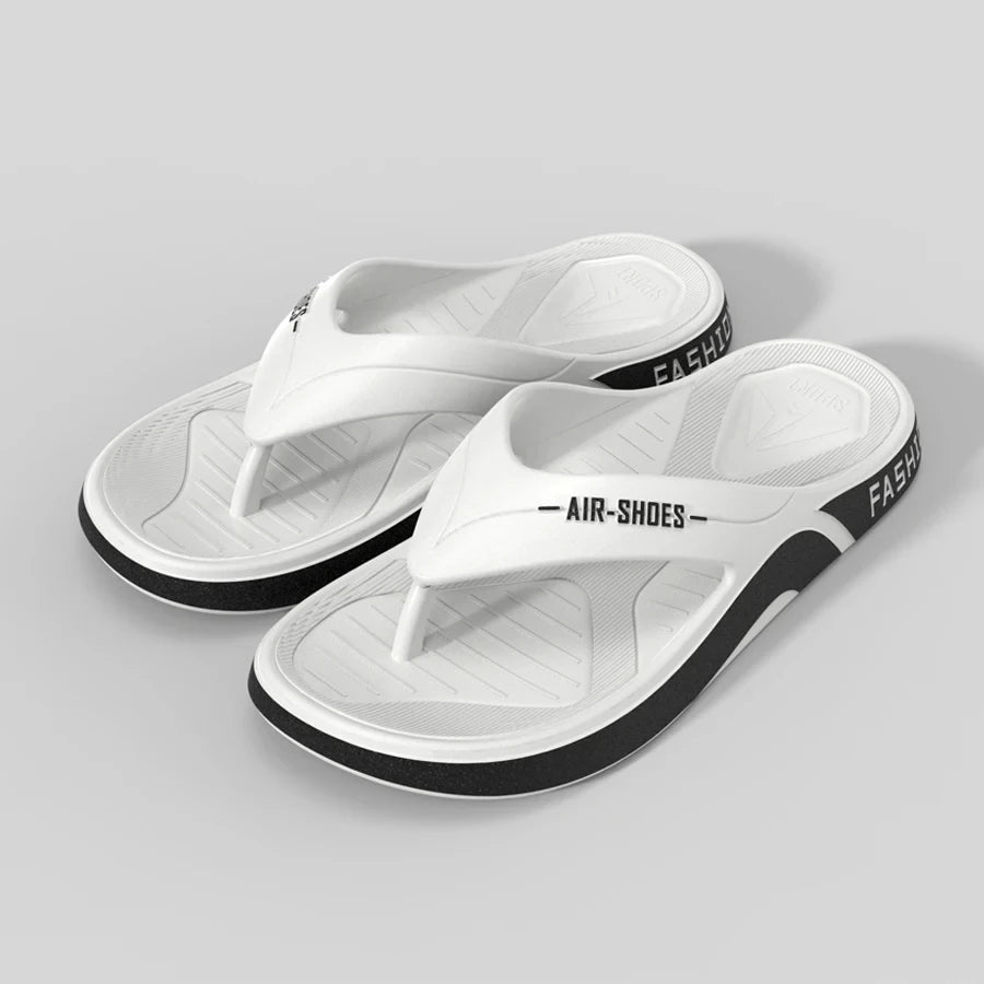 Fashion Men's Flip-flops Shoes Summer Outdoor Casual Beach Slippers PVC Soft-soled Non-slip Flip Fop Couple Home Bathroom sandal