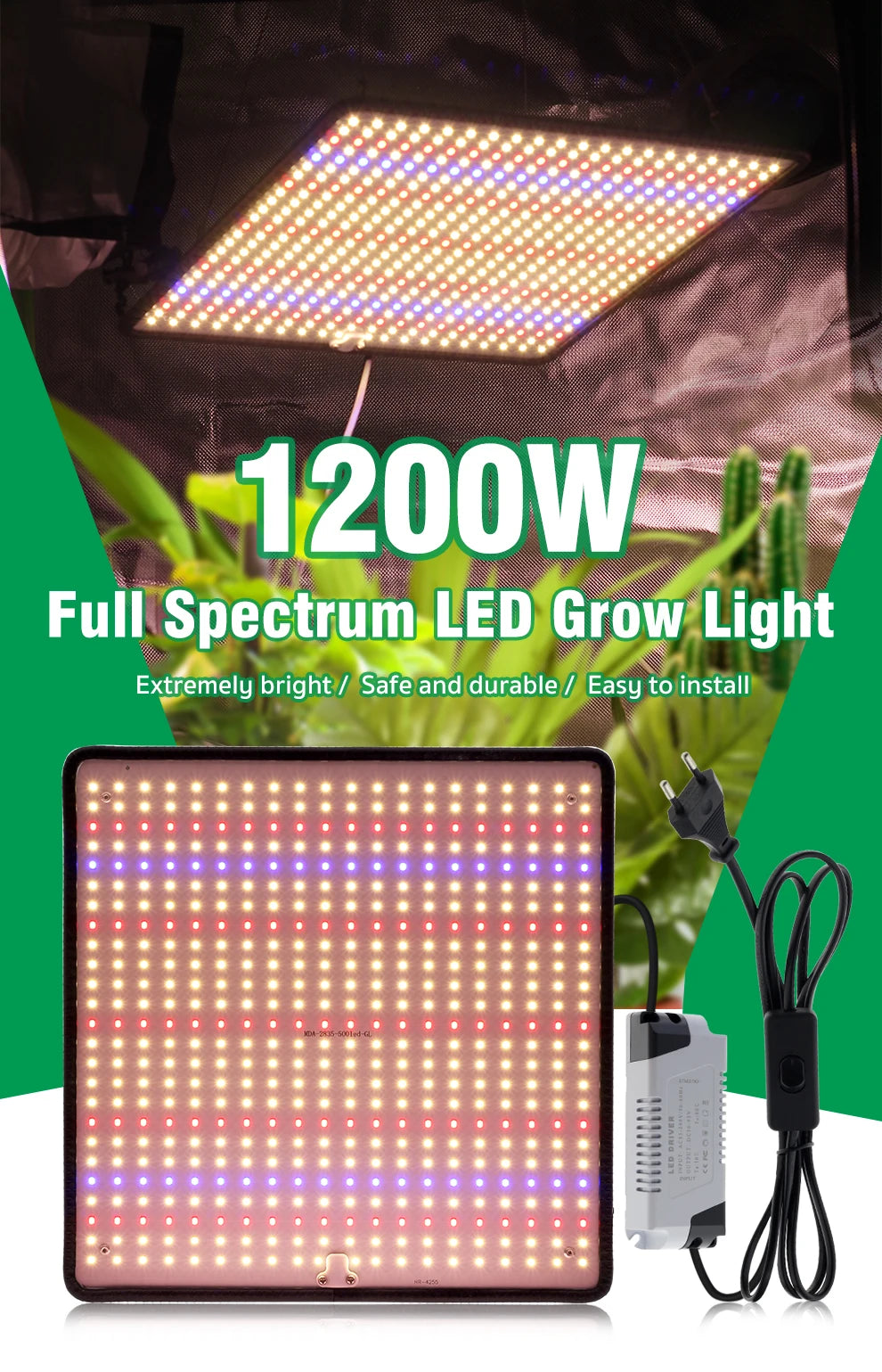 LED Grow Light Full Spectrum Phyto Lamp AC85-240V 40W  For Indoor Grow Tent Plants Growth Light