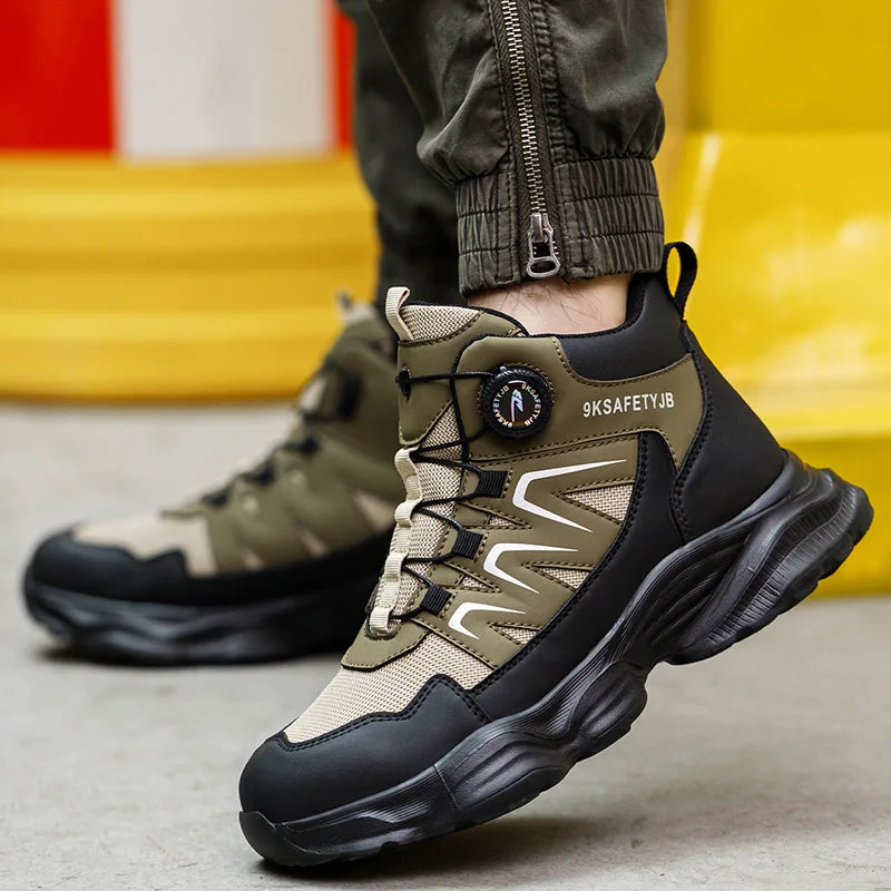 Steel Toe Hiking Work Boots Safety Shoes Non Slip Work Shoes Indestructible Men Puncture-Proof Sneakers Male Footwear Shoes