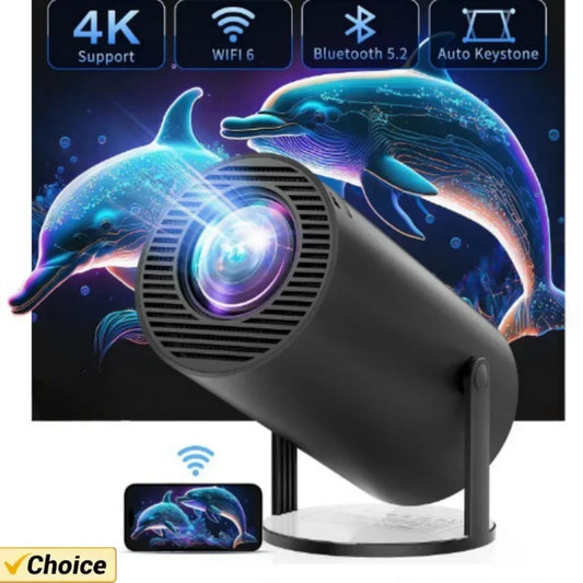 New 2024 4K Android 11 Dual Wifi6 200 ANSI Allwinner H713 BT5.0 1080P 1280*720P Home Cinema Outdoor Portable Projetor