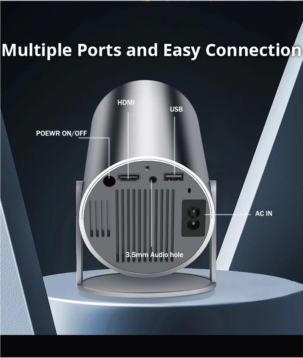 DITONG HY300 Plus Projector Android 4K 1280*720P Video Cinema Outdoor Portable Outdoor home hd led Projetor hy300 pro Upgraded