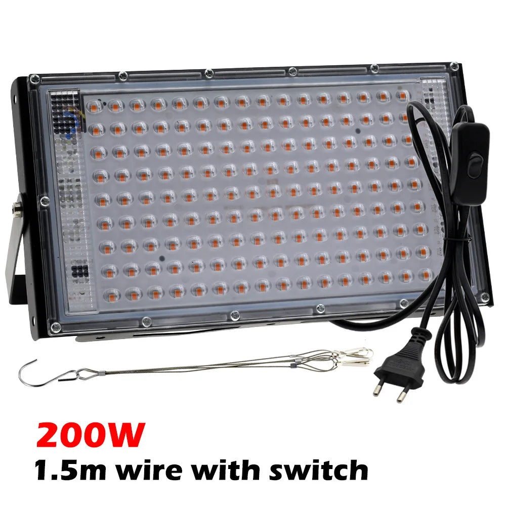Full Spectrum LED Plant Grow Light AC220V 50/100/200/300W with switch for greenhouse hydroponic plants flower seeds growth light