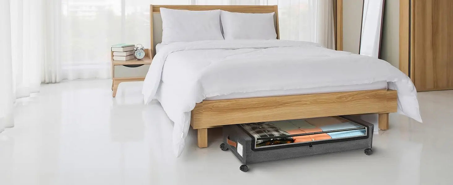 Under Bed Storage with Wheels, Under Bed Storage Containers, Shoe Organizer, 1Pack