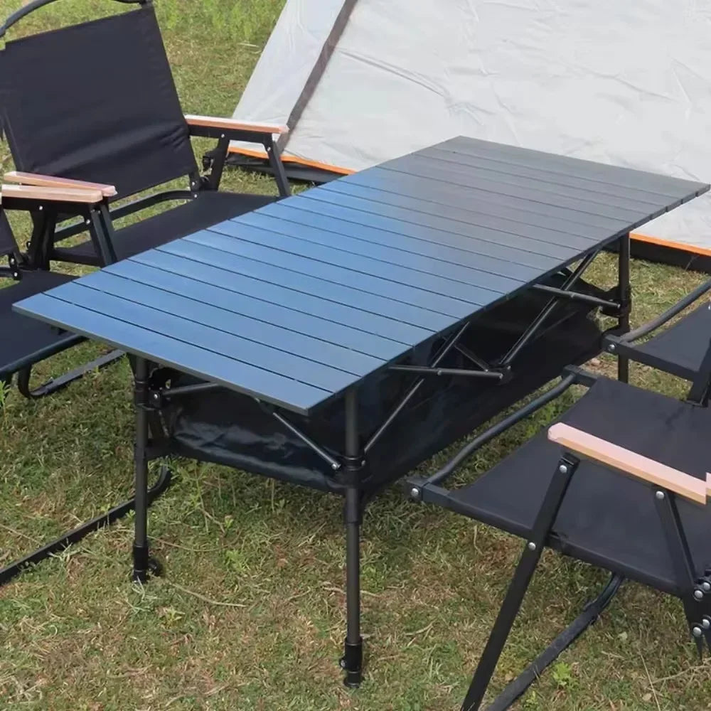 Outdoor Camping Table with Easy Carrying Bag Lightweight for Self-Driving Trips Portable Egg Roll Long Table Picnic Folding Desk