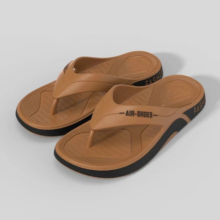 Fashion Men's Flip-flops Shoes Summer Outdoor Casual Beach Slippers PVC Soft-soled Non-slip Flip Fop Couple Home Bathroom sandal