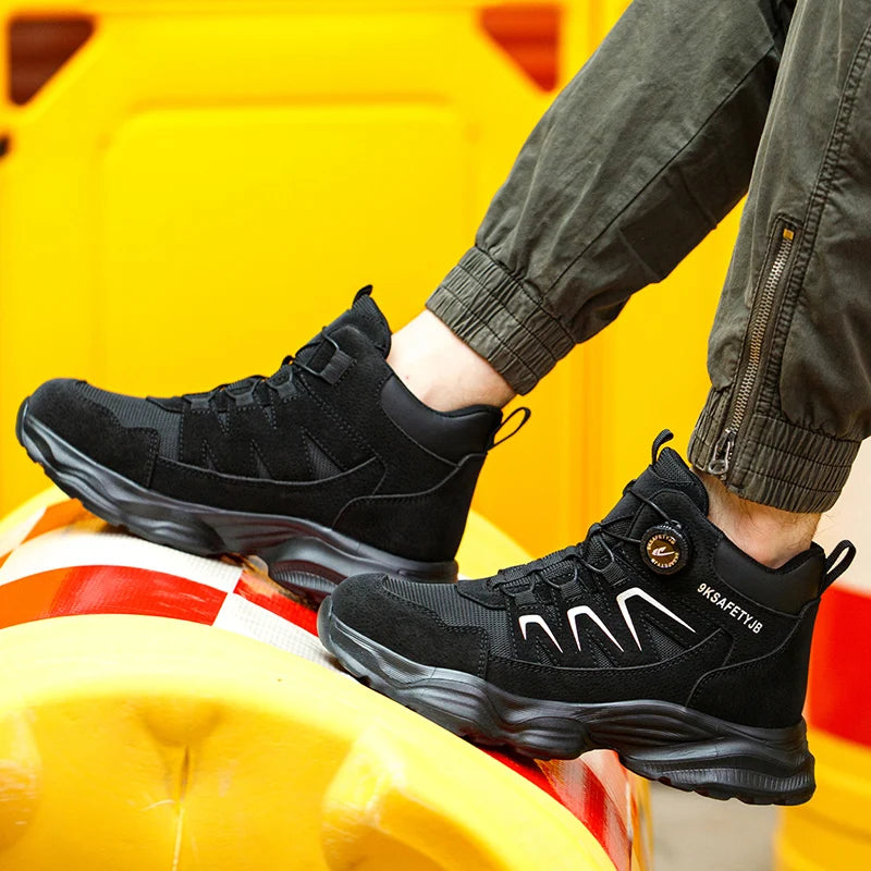 Steel Toe Hiking Work Boots Safety Shoes Non Slip Work Shoes Indestructible Men Puncture-Proof Sneakers Male Footwear Shoes