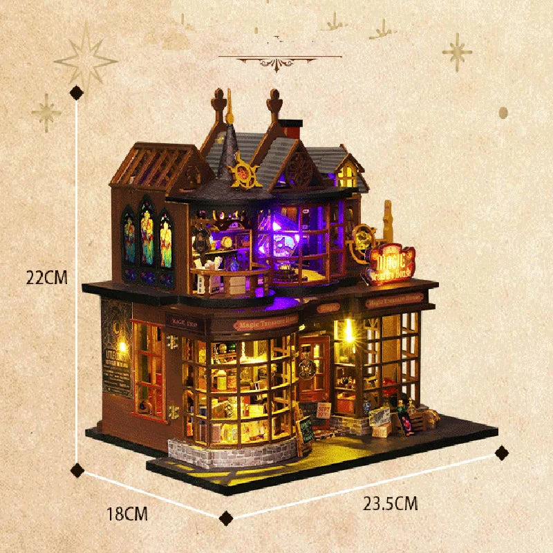 2014 DIY Doll House Wooden Miniature Building Kits  Dollhouse Furniture Accessories Toys for Children Birthday Christmas Gifts