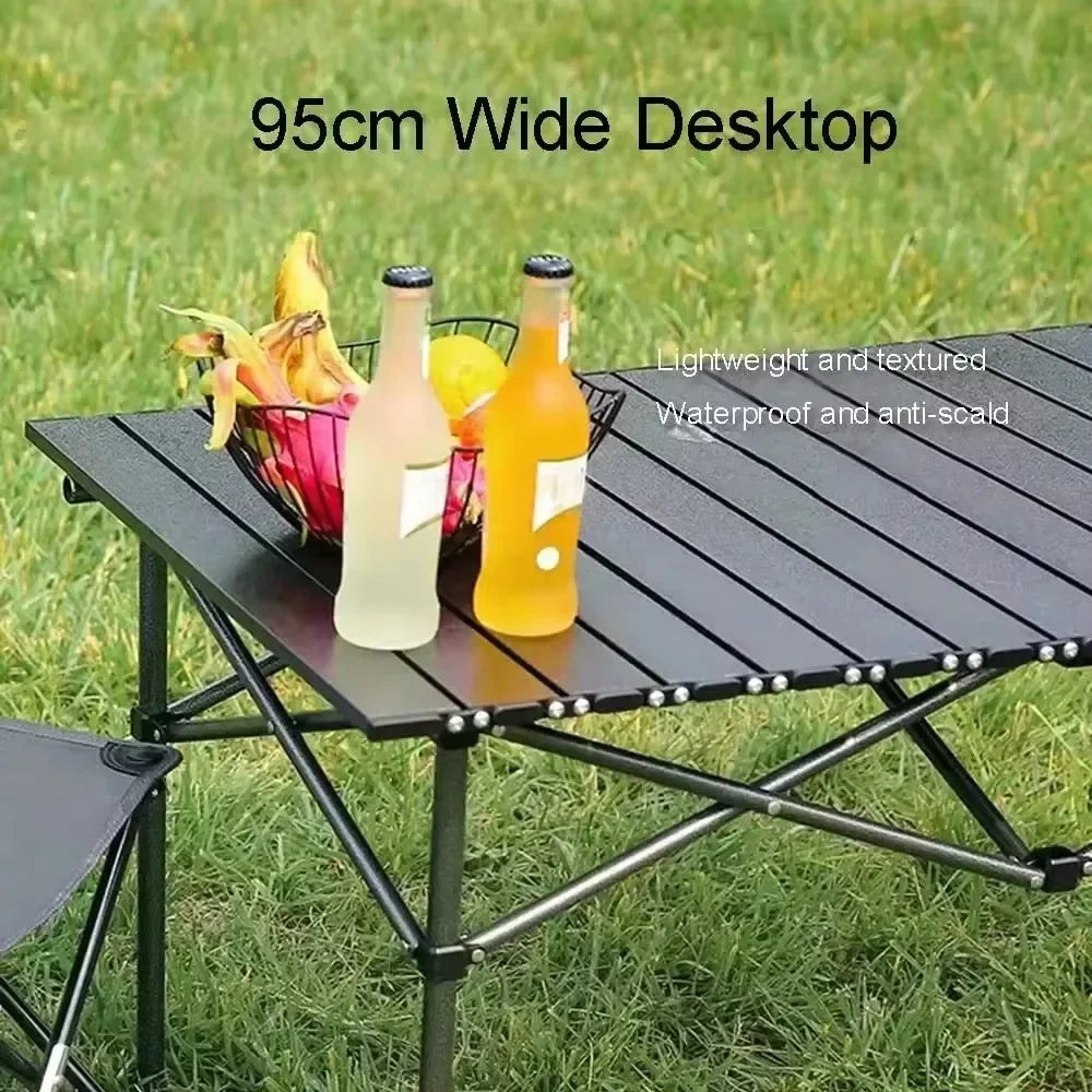 Outdoor Camping Table with Easy Carrying Bag Lightweight for Self-Driving Trips Portable Egg Roll Long Table Picnic Folding Desk