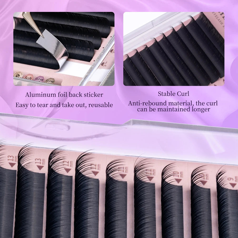1Pcs DANIKE Camellia Blooming Eyelash Extension D Curl 0.05/0.07mm Fluffy Lashes Natural Soft False Lash For Salon Use Supplies