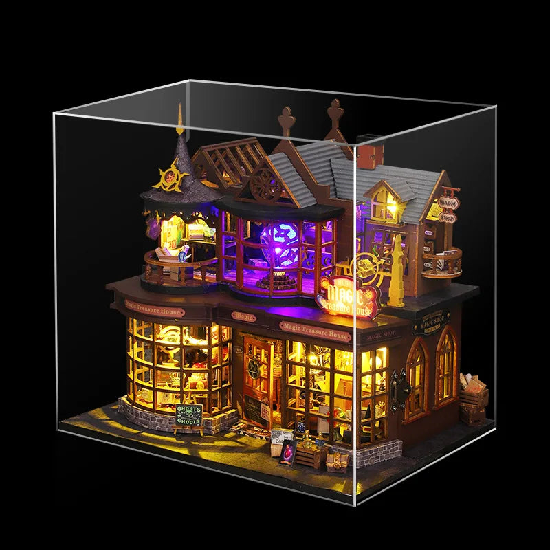 2014 DIY Doll House Wooden Miniature Building Kits  Dollhouse Furniture Accessories Toys for Children Birthday Christmas Gifts