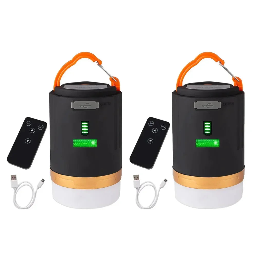 USB Rechargeable LED Camping Lantern Remote Control Portable Camping Torch with Strong Magnet Outdoor Emergency Lantern 4800Mah